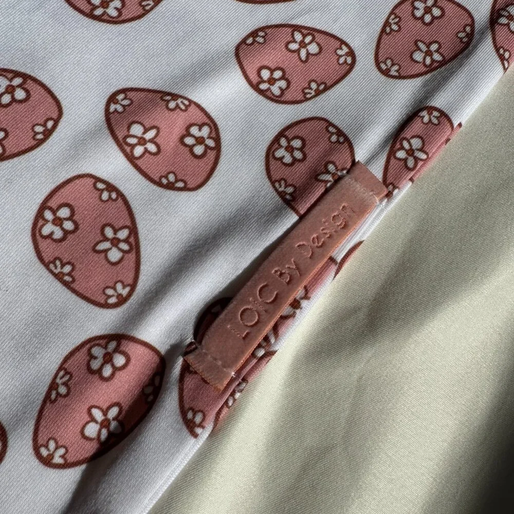 NWT Loic by Design Easter Egg Pattern Easter Dog Bandana, White and Pink, M